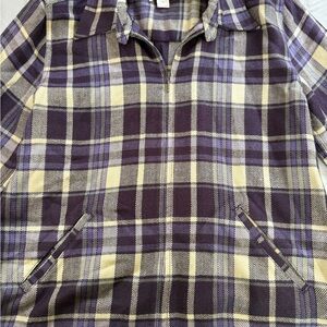 Christopher & Banks Purple and Cream Checkered Blazer